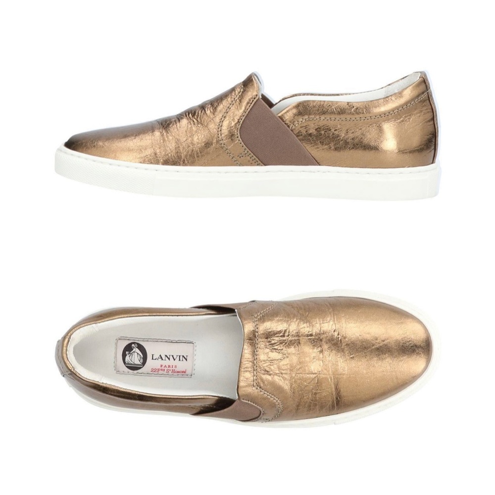 Lanvin Bronze Slip-On Sneakers, size 38